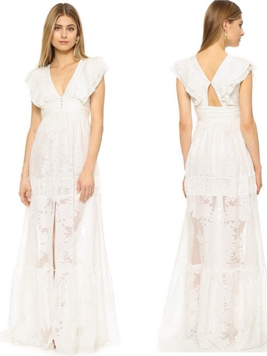 Rachel Zoe Dresses & Skirts - Rachel Zoe Violet in Ecru Floral Ruffled Fil Coupé Cotton & Silk Blend Gown- 4